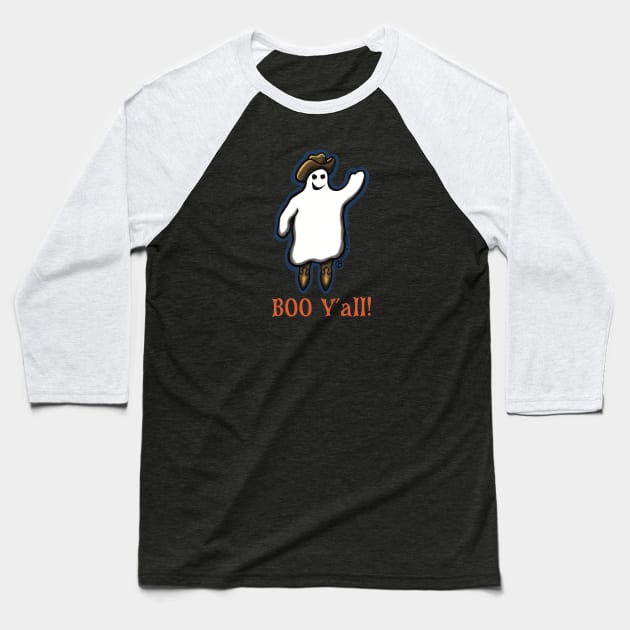 Boo Y’all! Baseball T-Shirt by Art from the Blue Room